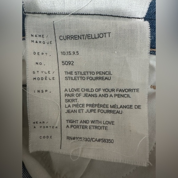 Current/Elliot Blue Denim Skirt size 30 - Picture 9 of 10